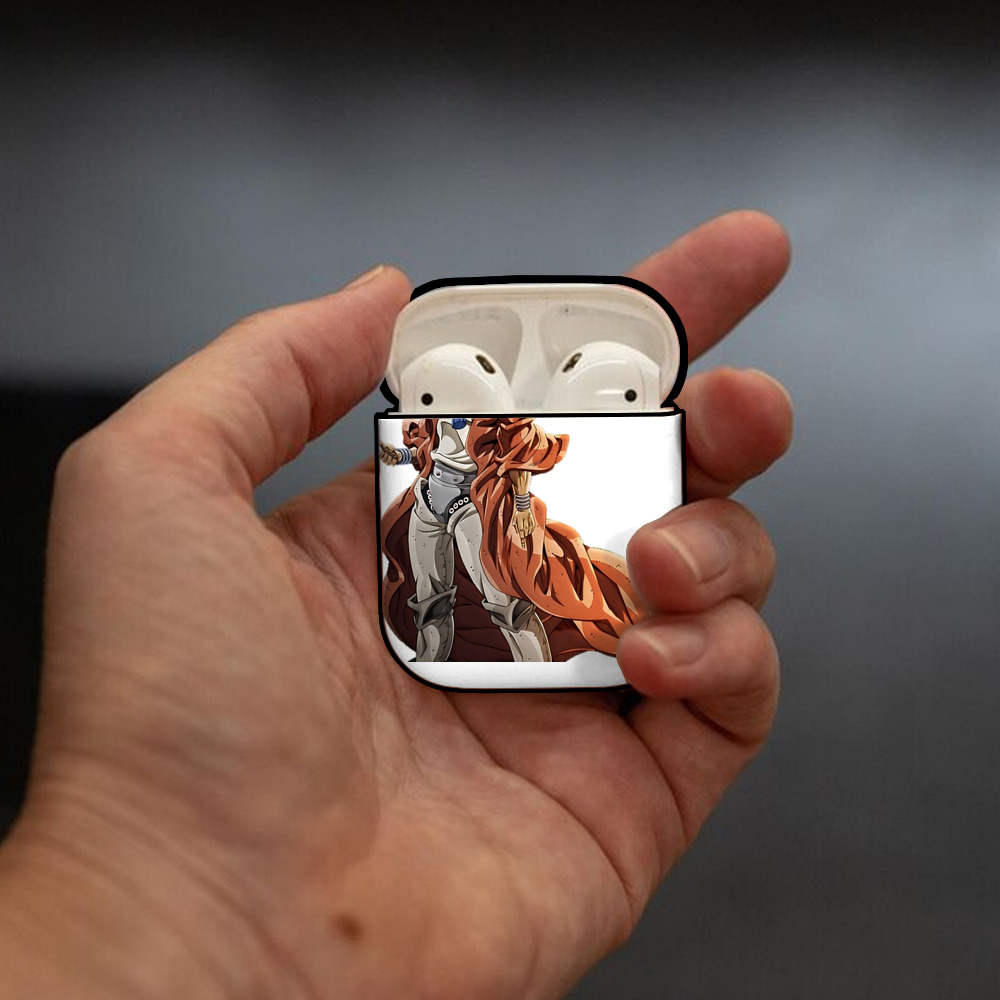 ジョジョの奇妙な冒険 ムハンマド?アブドゥル JoJo's Bizarre Adventure Muhammad Avdol AirPods 第2世代保護ケース ハードシェル ブラック 耐衝撃・防指紋・カラビナ付き