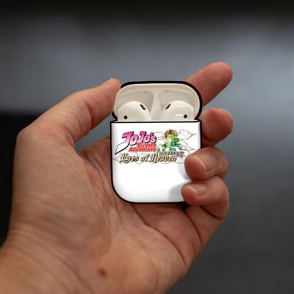 ジョジョの奇妙な冒険 JoJo's Bizarre Adventure AirPods 第2世代保護ケース ハードシェル ブラック 耐衝撃・防指紋・カラビナ付き