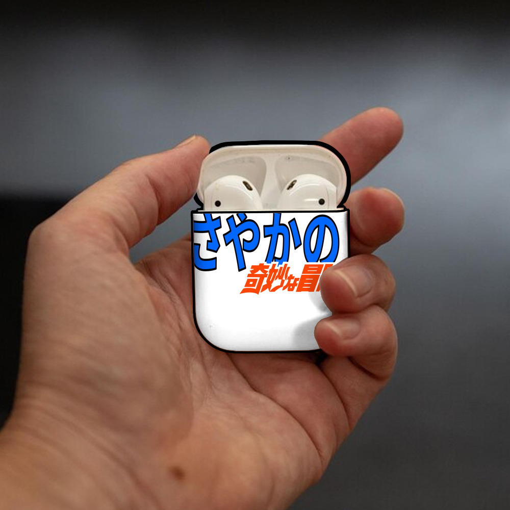 ジョジョの奇妙な冒険 JoJo's Bizarre Adventure AirPods 第2世代保護ケース ハードシェル ブラック 耐衝撃・防指紋・カラビナ付き