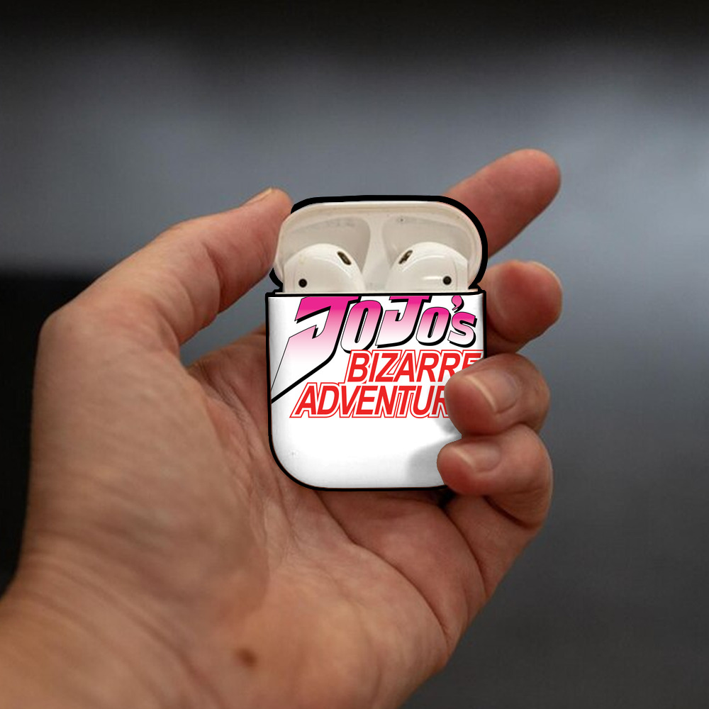 ジョジョの奇妙な冒険 JoJo's Bizarre Adventure AirPods 第2世代保護ケース ハードシェル ブラック 耐衝撃・防指紋・カラビナ付き