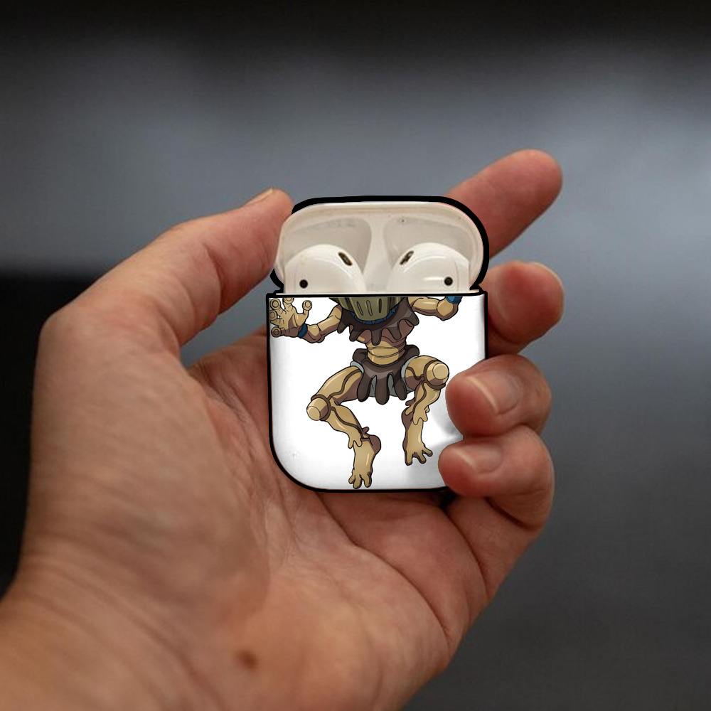 ジョジョの奇妙な冒険 JoJo's Bizarre Adventure AirPods 第2世代保護ケース ハードシェル ブラック 耐衝撃・防指紋・カラビナ付き