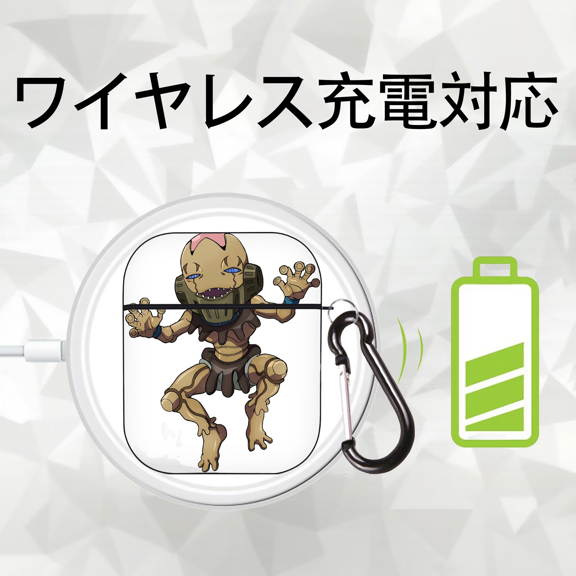 ジョジョの奇妙な冒険 JoJo's Bizarre Adventure AirPods 第2世代保護ケース ハードシェル ブラック 耐衝撃・防指紋・カラビナ付き