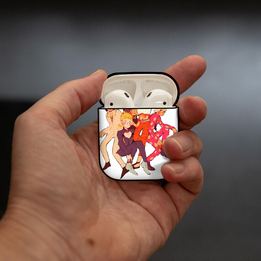 ジョジョの奇妙な冒険 JoJo's Bizarre Adventure AirPods 第2世代保護ケース ハードシェル ブラック 耐衝撃・防指紋・カラビナ付き