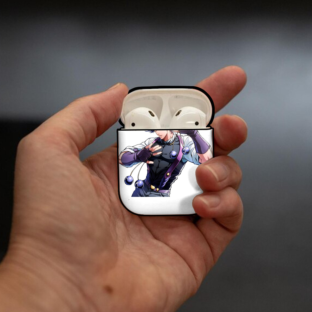 ジョジョの奇妙な冒険 JoJo's Bizarre Adventure AirPods 第2世代保護ケース ハードシェル ブラック 耐衝撃・防指紋・カラビナ付き