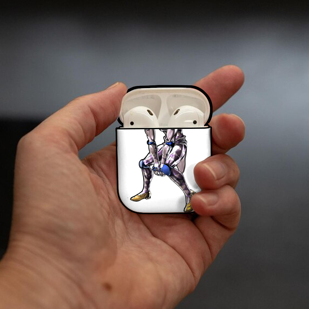 ジョジョの奇妙な冒険 JoJo's Bizarre Adventure AirPods 第2世代保護ケース ハードシェル ブラック 耐衝撃・防指紋・カラビナ付き