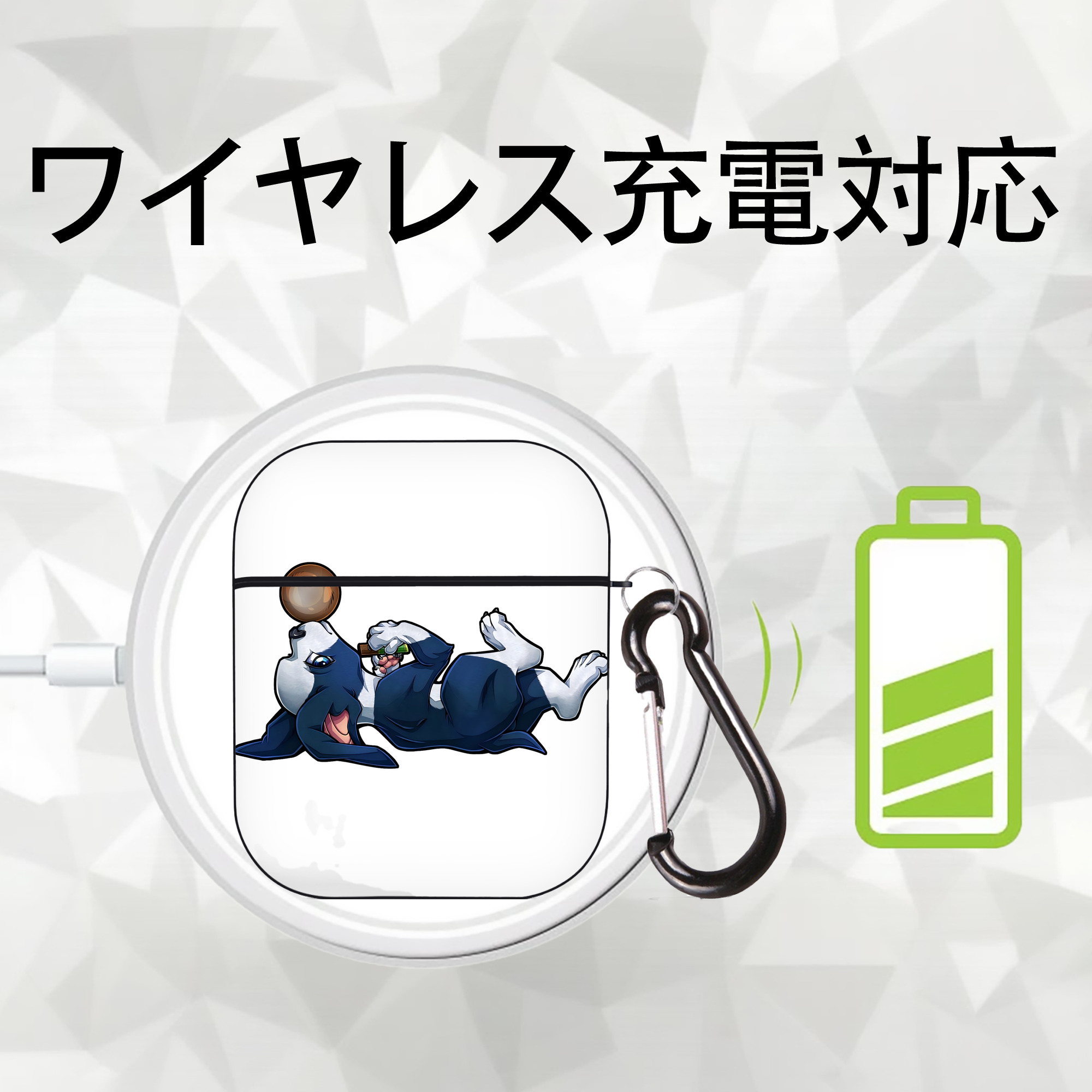ジョジョの奇妙な冒険 JoJo's Bizarre Adventure AirPods 第2世代保護ケース ハードシェル ブラック 耐衝撃・防指紋・カラビナ付き