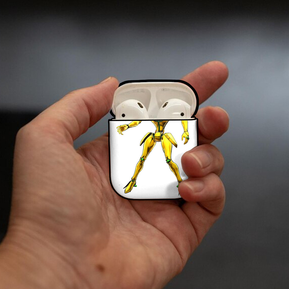 ジョジョの奇妙な冒険 JoJo's Bizarre Adventure AirPods 第2世代保護ケース ハードシェル ブラック 耐衝撃・防指紋・カラビナ付き