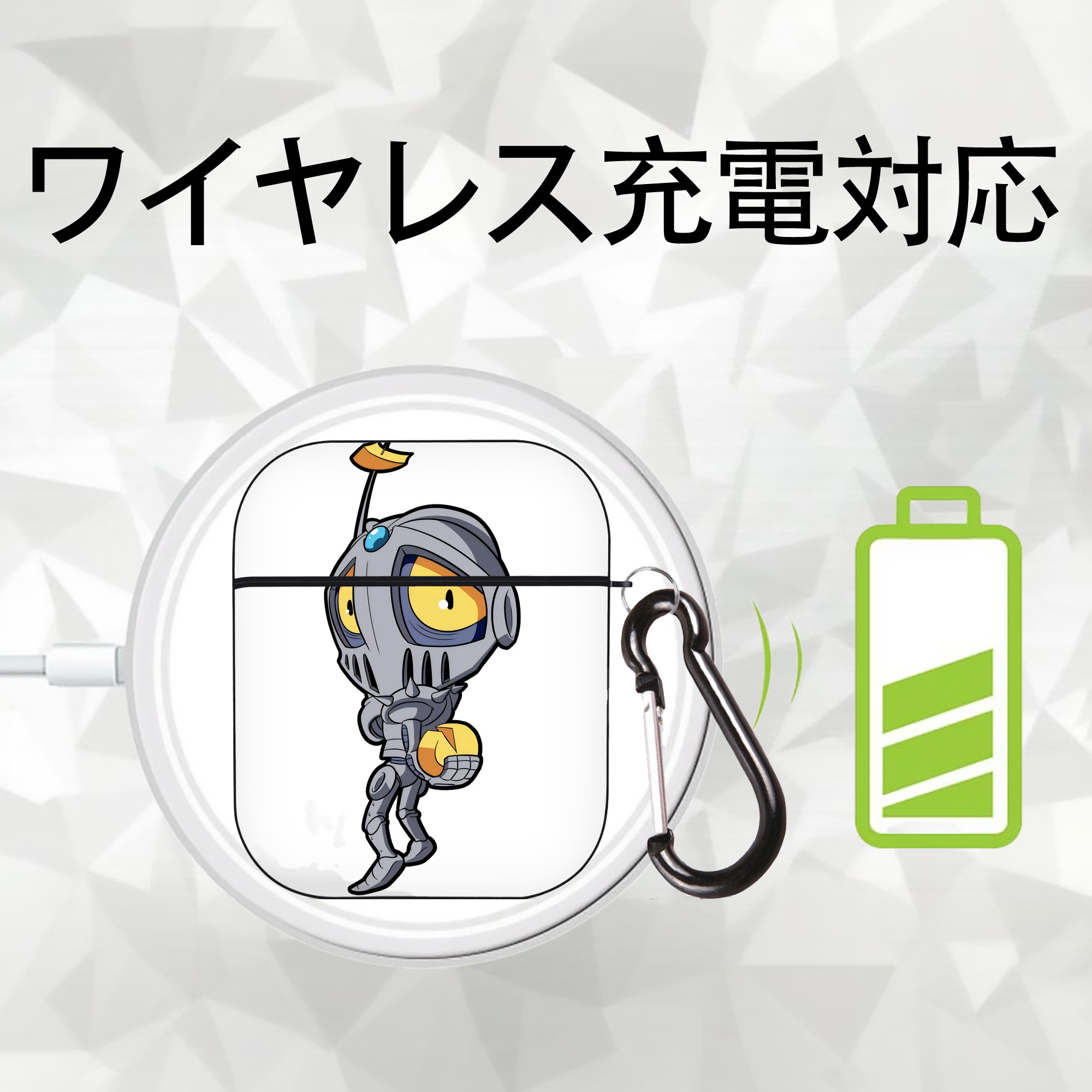 ジョジョの奇妙な冒険 JoJo's Bizarre Adventure AirPods 第2世代保護ケース ハードシェル ブラック 耐衝撃・防指紋・カラビナ付き