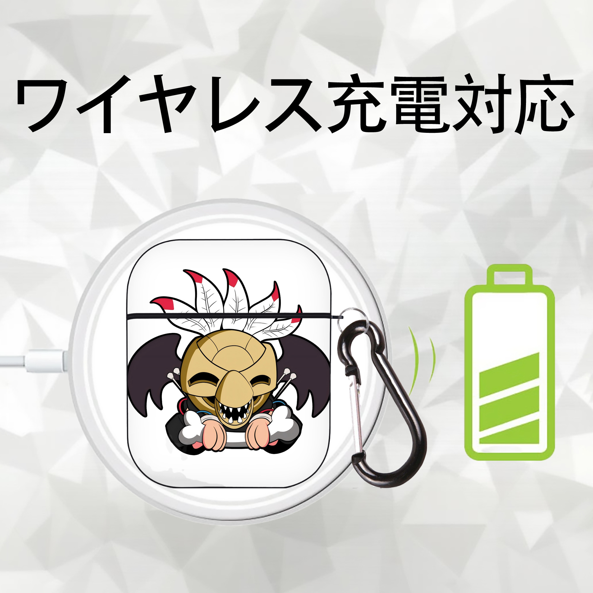 ジョジョの奇妙な冒険 JoJo's Bizarre Adventure AirPods 第2世代保護ケース ハードシェル ブラック 耐衝撃・防指紋・カラビナ付き