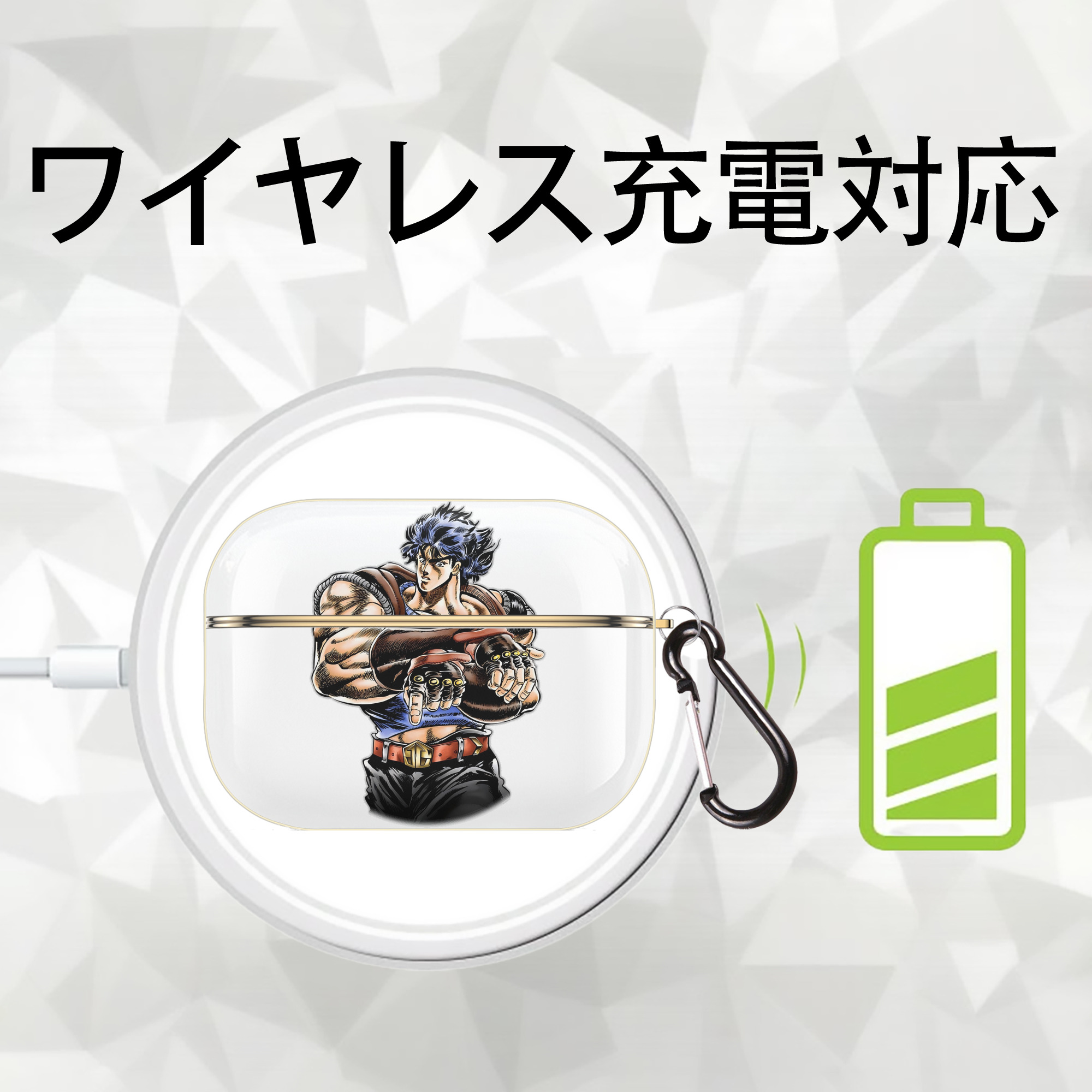 ジョジョの奇妙な冒険 /ジョナサン?ジョースター JoJo's Bizarre Adventure Jonathan Joestar 【AirPods Pro用】ハードシェル保護ケース｜耐衝撃・防指紋・カラビナ付き商品仕様