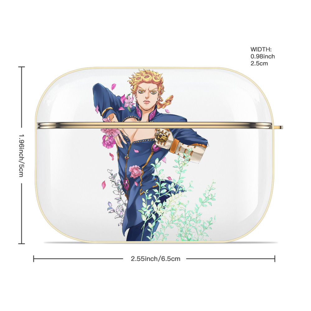 ジョジョの奇妙な冒険 ジョルノ?ジョバァーナ JoJo's Bizarre Adventure Giorno Giovanna 【AirPods Pro用】ハードシェル保護ケース｜耐衝撃・防指紋・カラビナ付き商品仕様