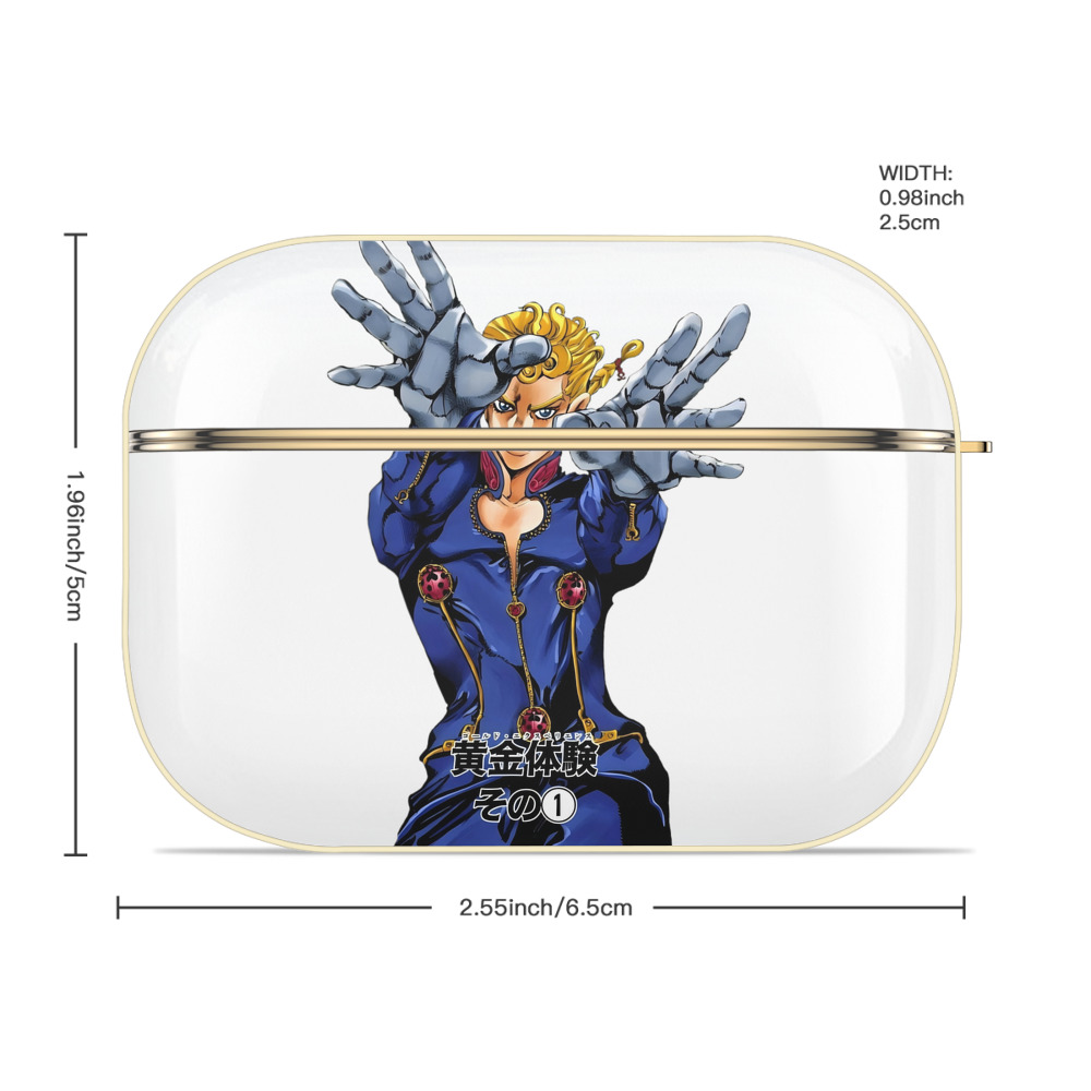 ジョジョの奇妙な冒険 ジョルノ?ジョバァーナ JoJo's Bizarre Adventure Giorno Giovanna 【AirPods Pro用】ハードシェル保護ケース｜耐衝撃・防指紋・カラビナ付き商品仕様