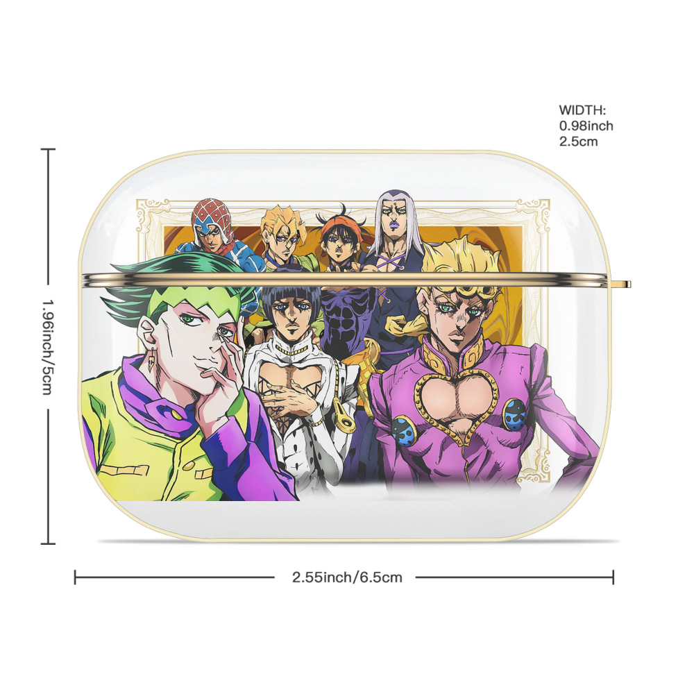 ジョジョの奇妙な冒険 ジョルノ?ジョバァーナ JoJo's Bizarre Adventure Giorno Giovanna 【AirPods Pro用】ハードシェル保護ケース｜耐衝撃・防指紋・カラビナ付き商品仕様