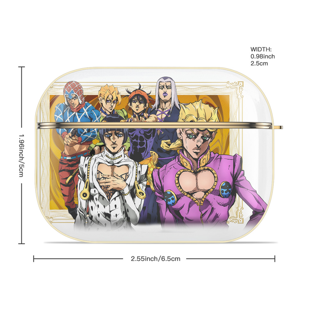 ジョジョの奇妙な冒険 ジョルノ?ジョバァーナ JoJo's Bizarre Adventure Giorno Giovanna 【AirPods Pro用】ハードシェル保護ケース｜耐衝撃・防指紋・カラビナ付き商品仕様