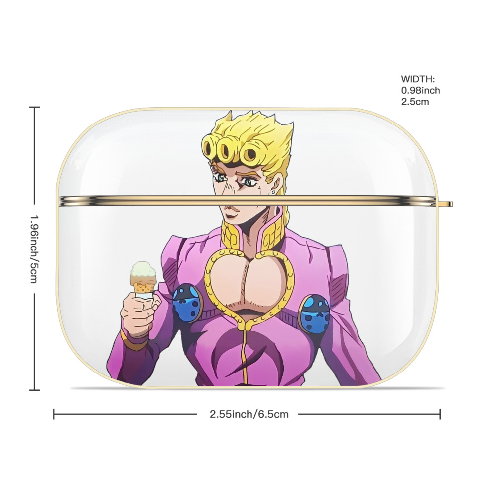 ジョジョの奇妙な冒険 ジョルノ?ジョバァーナ JoJo's Bizarre Adventure Giorno Giovanna 【AirPods Pro用】ハードシェル保護ケース｜耐衝撃・防指紋・カラビナ付き商品仕様