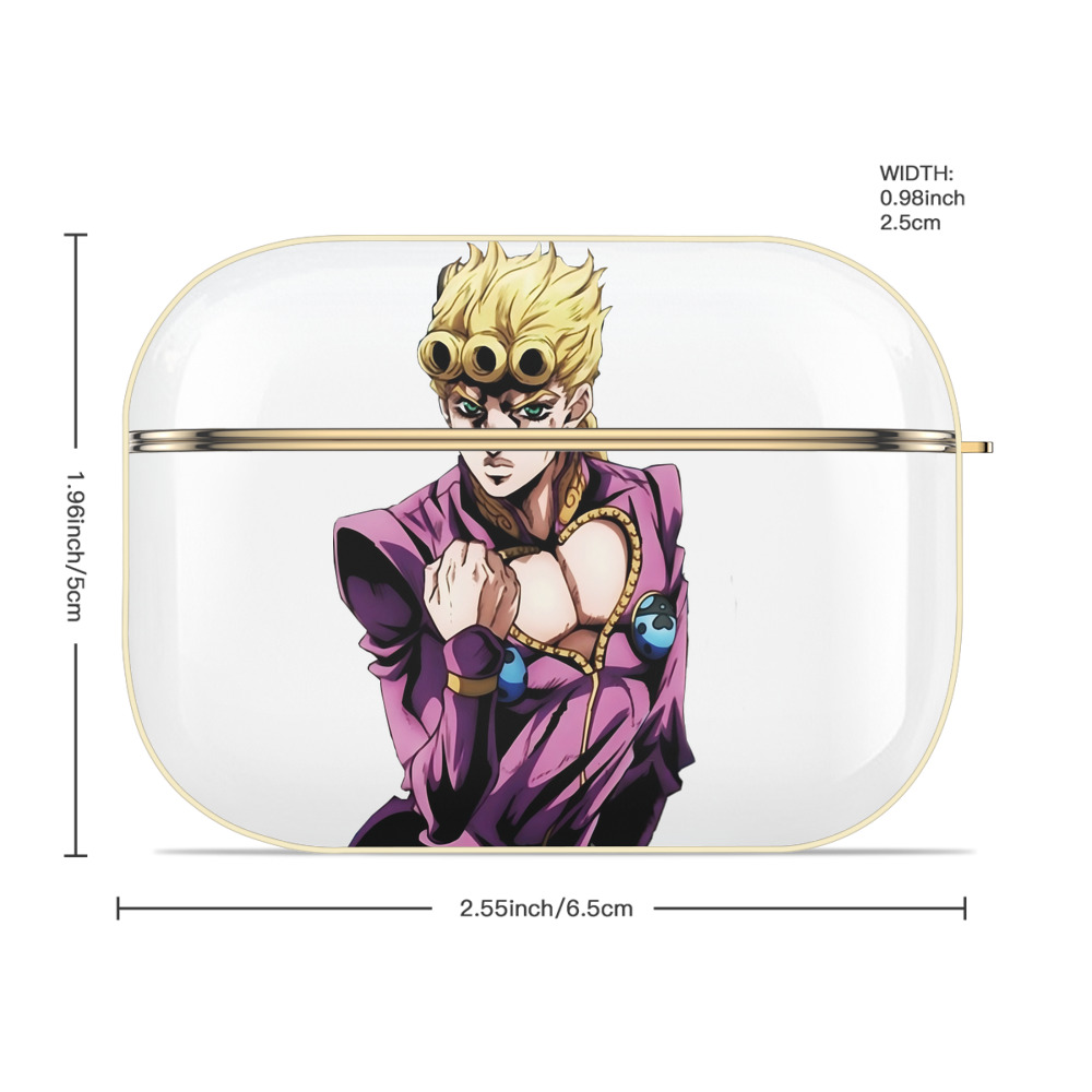 ジョジョの奇妙な冒険 ジョルノ?ジョバァーナ JoJo's Bizarre Adventure Giorno Giovanna 【AirPods Pro用】ハードシェル保護ケース｜耐衝撃・防指紋・カラビナ付き商品仕様