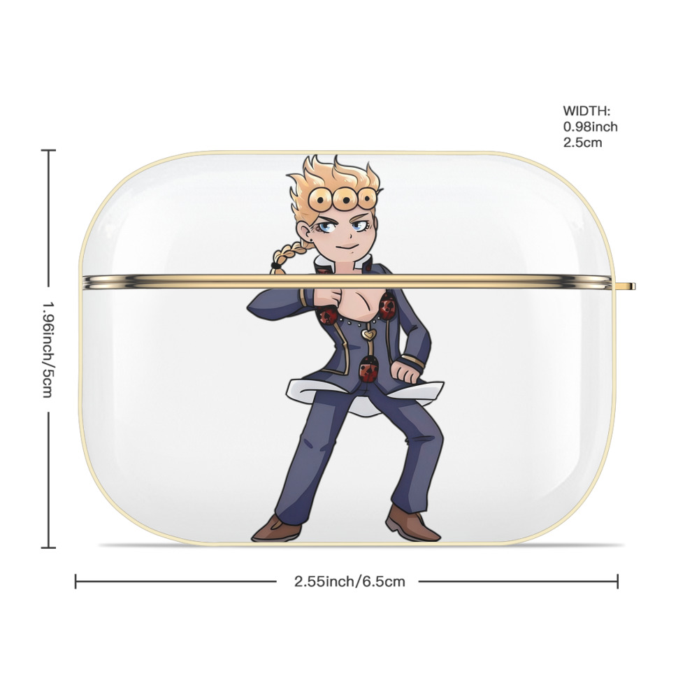 ジョジョの奇妙な冒険 ジョルノ?ジョバァーナ JoJo's Bizarre Adventure Giorno Giovanna 【AirPods Pro用】ハードシェル保護ケース｜耐衝撃・防指紋・カラビナ付き商品仕様