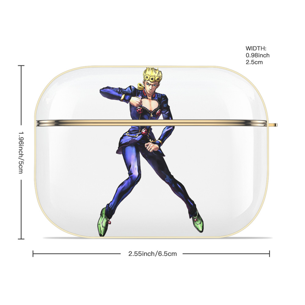 ジョジョの奇妙な冒険 ジョルノ?ジョバァーナ JoJo's Bizarre Adventure Giorno Giovanna 【AirPods Pro用】ハードシェル保護ケース｜耐衝撃・防指紋・カラビナ付き商品仕様