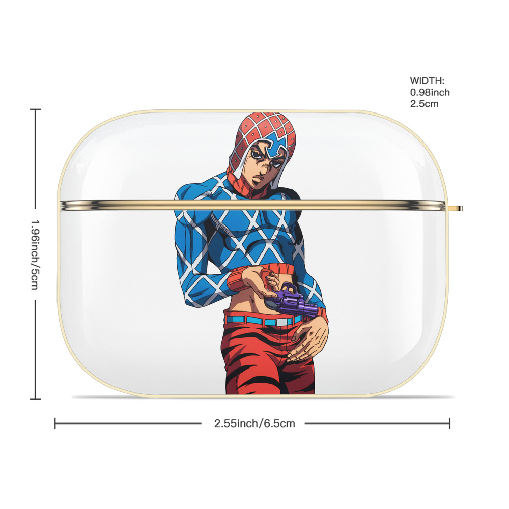 ジョジョの奇妙な冒険 グイード?ミスタ JoJo's Bizarre Adventure Guido Mista 【AirPods Pro用】ハードシェル保護ケース｜耐衝撃・防指紋・カラビナ付き商品仕様