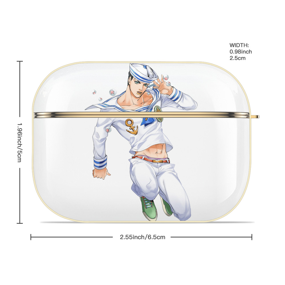 ジョジョの奇妙な冒険 東方定助 JoJo's Bizarre Adventure Higashikata Josuke 【AirPods Pro用】ハードシェル保護ケース｜耐衝撃・防指紋・カラビナ付き商品仕様