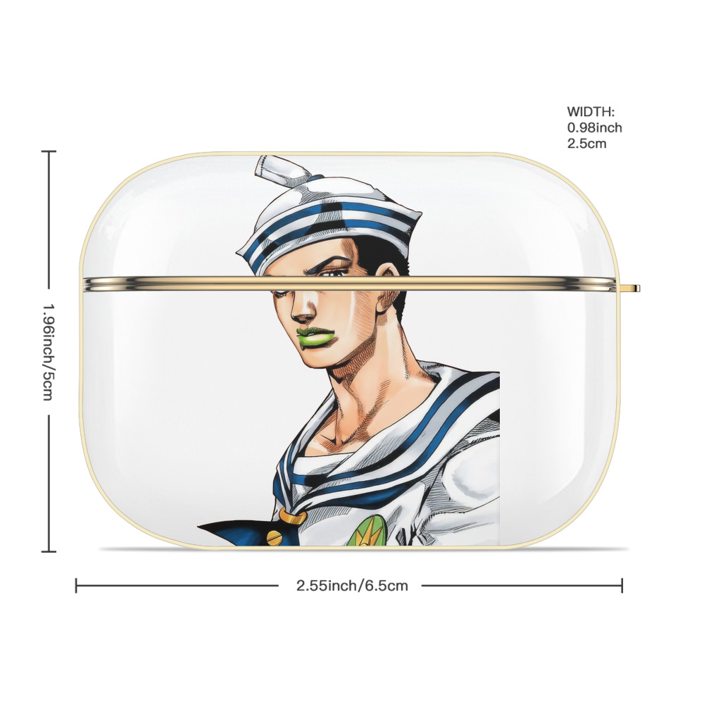 ジョジョの奇妙な冒険 東方定助 JoJo's Bizarre Adventure Higashikata Josuke 【AirPods Pro用】ハードシェル保護ケース｜耐衝撃・防指紋・カラビナ付き商品仕様