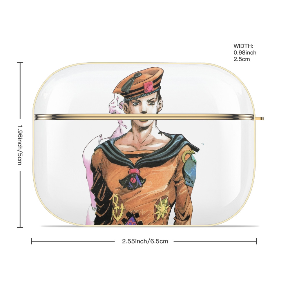 ジョジョの奇妙な冒険 東方定助 JoJo's Bizarre Adventure Higashikata Josuke 【AirPods Pro用】ハードシェル保護ケース｜耐衝撃・防指紋・カラビナ付き商品仕様