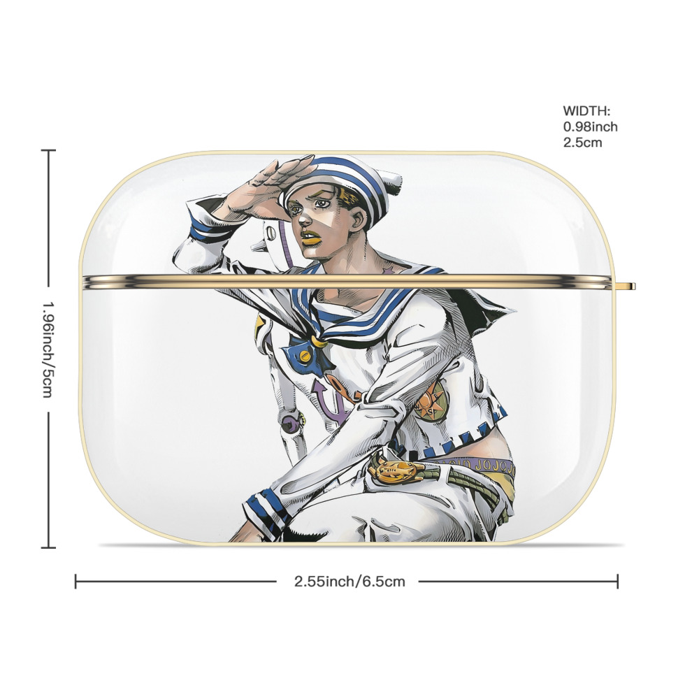 ジョジョの奇妙な冒険 東方定助 JoJo's Bizarre Adventure Higashikata Josuke 【AirPods Pro用】ハードシェル保護ケース｜耐衝撃・防指紋・カラビナ付き商品仕様