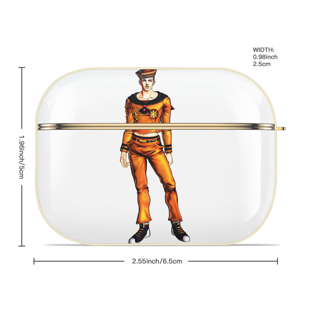 ジョジョの奇妙な冒険 東方定助 JoJo's Bizarre Adventure Higashikata Josuke 【AirPods Pro用】ハードシェル保護ケース｜耐衝撃・防指紋・カラビナ付き商品仕様