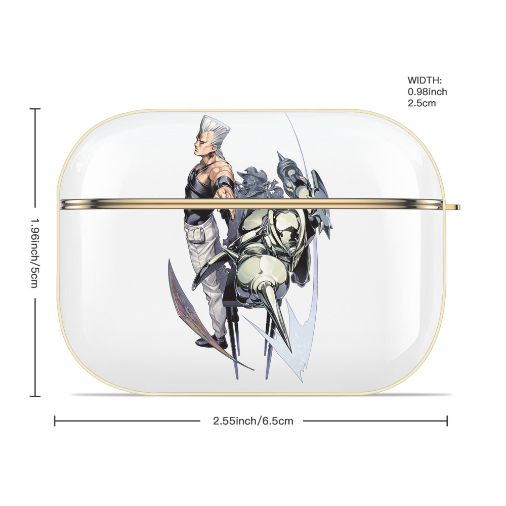 ジョジョの奇妙な冒険 ジャン＝ピエール?ポルナレフ JoJo's Bizarre Adventure Jan Pierre Polnareff 【AirPods Pro用】ハードシェル保護ケース｜耐衝撃・防指紋・カラビナ付き商品仕様