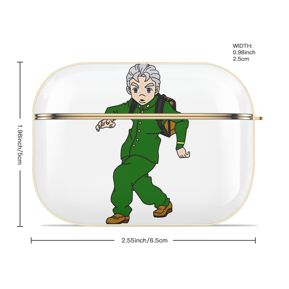 ジョジョの奇妙な冒険 広瀨康一 JoJo's Bizarre Adventure Hirose Koichi 【AirPods Pro用】ハードシェル保護ケース｜耐衝撃・防指紋・カラビナ付き商品仕様