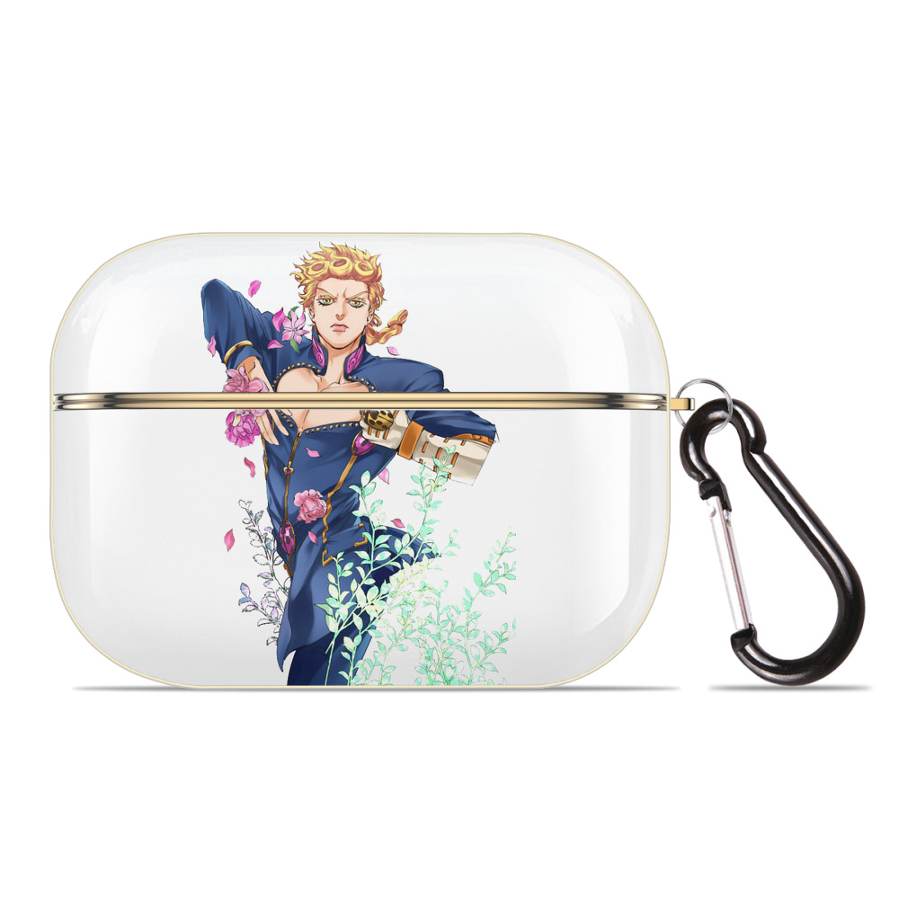 （画像用） ジョジョの奇妙な冒険 ジョルノ?ジョバァーナ JoJo's Bizarre Adventure Giorno Giovanna 【AirPods Pro用】ハードシェル保護ケース｜耐衝撃・防指紋・カラビナ付き商品仕様