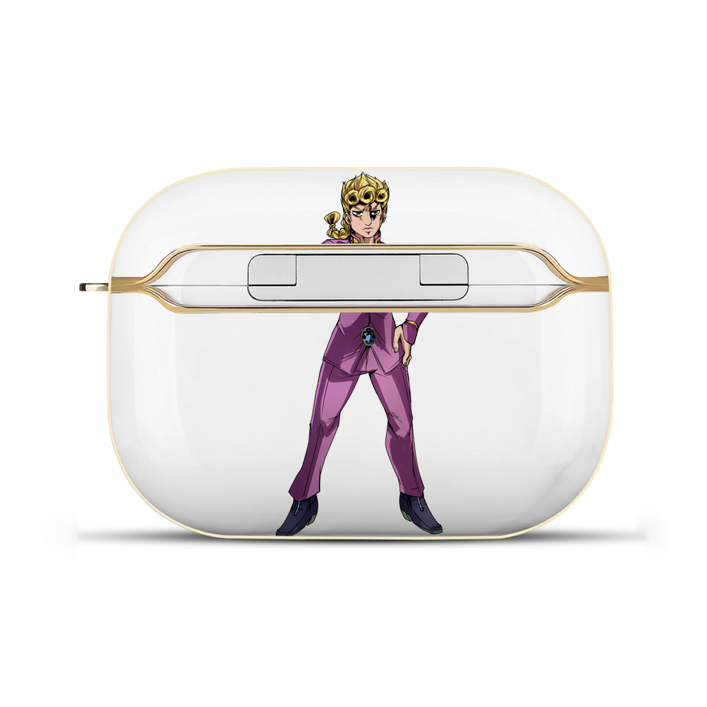 （画像用） ジョジョの奇妙な冒険 ジョルノ?ジョバァーナ JoJo's Bizarre Adventure Giorno Giovanna 【AirPods Pro用】ハードシェル保護ケース｜耐衝撃・防指紋・カラビナ付き商品仕様