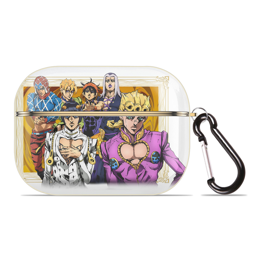 （画像用） ジョジョの奇妙な冒険 ジョルノ?ジョバァーナ JoJo's Bizarre Adventure Giorno Giovanna 【AirPods Pro用】ハードシェル保護ケース｜耐衝撃・防指紋・カラビナ付き商品仕様
