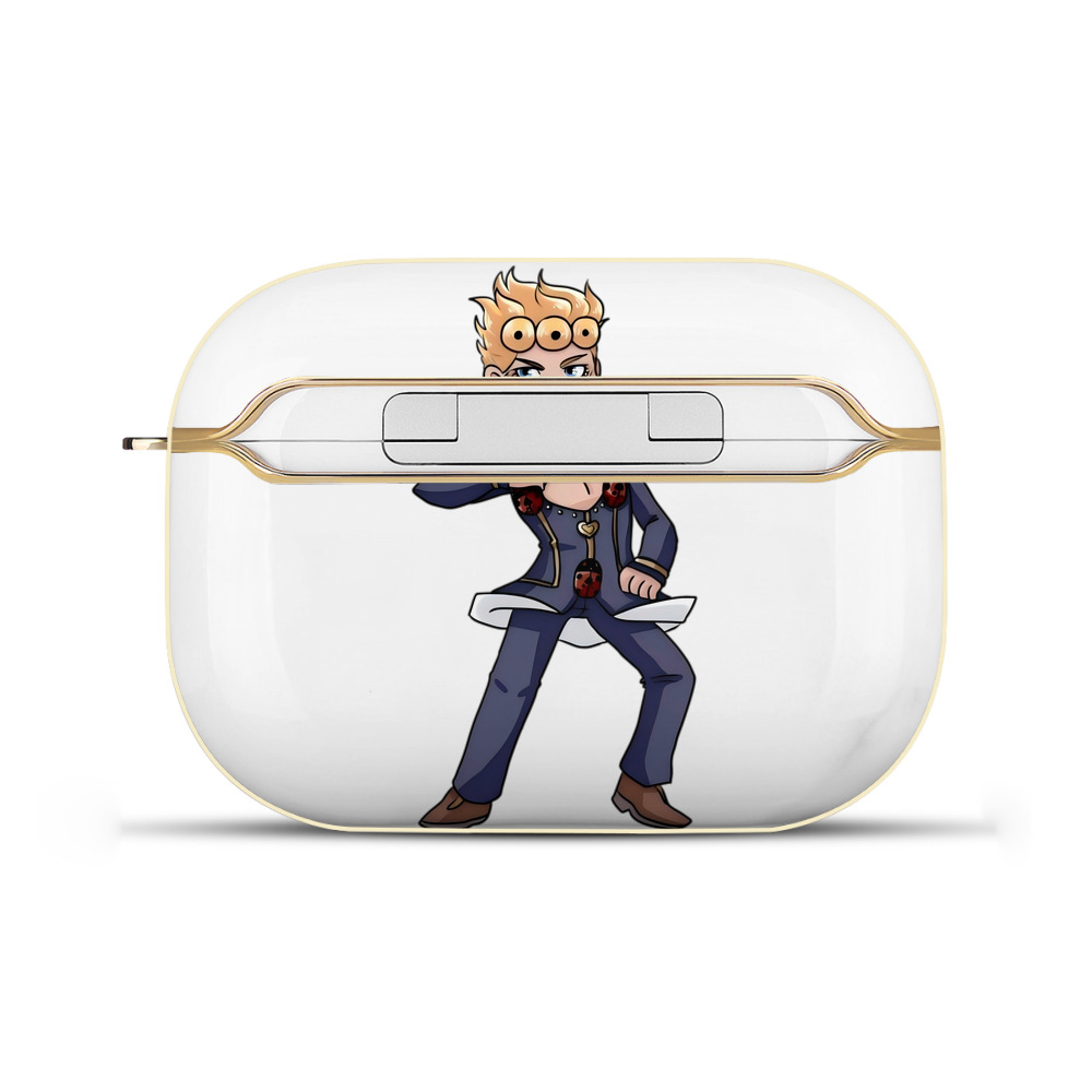 （画像用） ジョジョの奇妙な冒険 ジョルノ?ジョバァーナ JoJo's Bizarre Adventure Giorno Giovanna 【AirPods Pro用】ハードシェル保護ケース｜耐衝撃・防指紋・カラビナ付き商品仕様