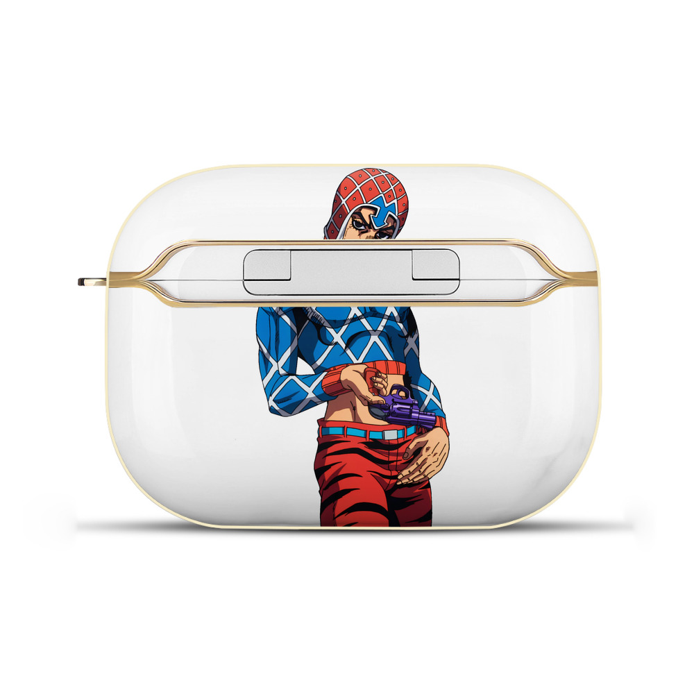 （画像用） ジョジョの奇妙な冒険 グイード?ミスタ JoJo's Bizarre Adventure Guido Mista 【AirPods Pro用】ハードシェル保護ケース｜耐衝撃・防指紋・カラビナ付き商品仕様