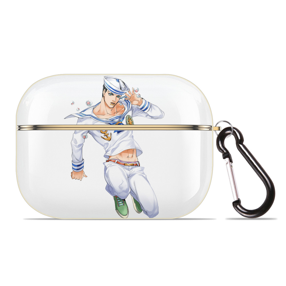 （画像用） ジョジョの奇妙な冒険 東方定助 JoJo's Bizarre Adventure Higashikata Josuke 【AirPods Pro用】ハードシェル保護ケース｜耐衝撃・防指紋・カラビナ付き商品仕様