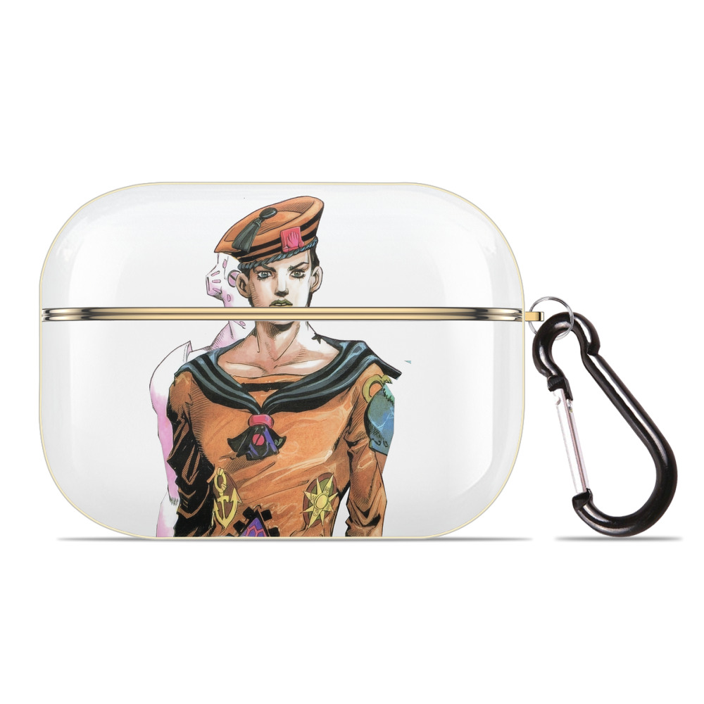 （画像用） ジョジョの奇妙な冒険 東方定助 JoJo's Bizarre Adventure Higashikata Josuke 【AirPods Pro用】ハードシェル保護ケース｜耐衝撃・防指紋・カラビナ付き商品仕様