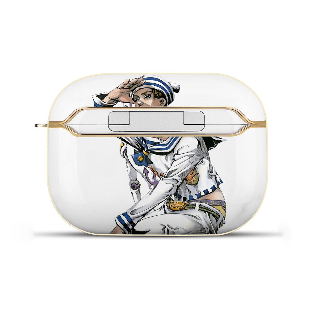 （画像用） ジョジョの奇妙な冒険 東方定助 JoJo's Bizarre Adventure Higashikata Josuke 【AirPods Pro用】ハードシェル保護ケース｜耐衝撃・防指紋・カラビナ付き商品仕様