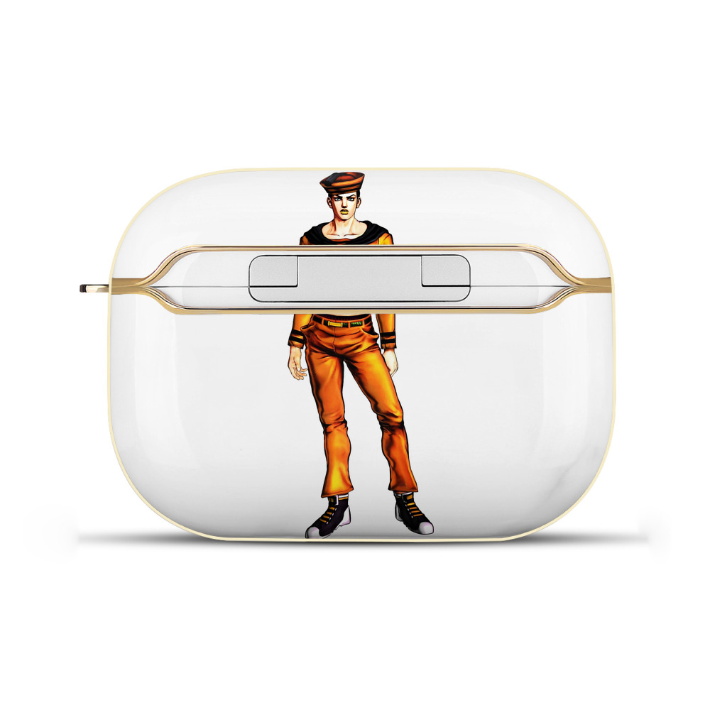 （画像用） ジョジョの奇妙な冒険 東方定助 JoJo's Bizarre Adventure Higashikata Josuke 【AirPods Pro用】ハードシェル保護ケース｜耐衝撃・防指紋・カラビナ付き商品仕様
