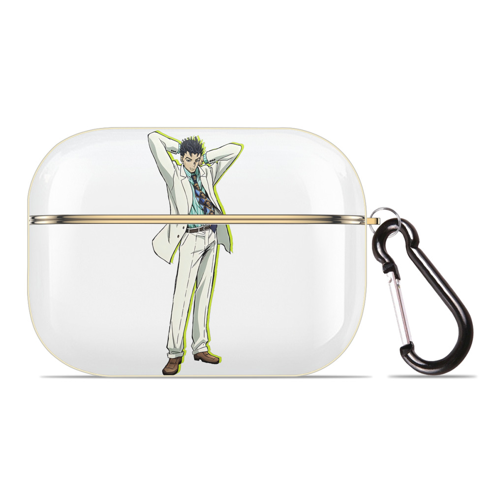 （画像用） ジョジョの奇妙な冒険 きら よしかげ JoJo's Bizarre Adventure Kira Yoshikage 【AirPods Pro用】ハードシェル保護ケース｜耐衝撃・防指紋・カラビナ付き商品仕様