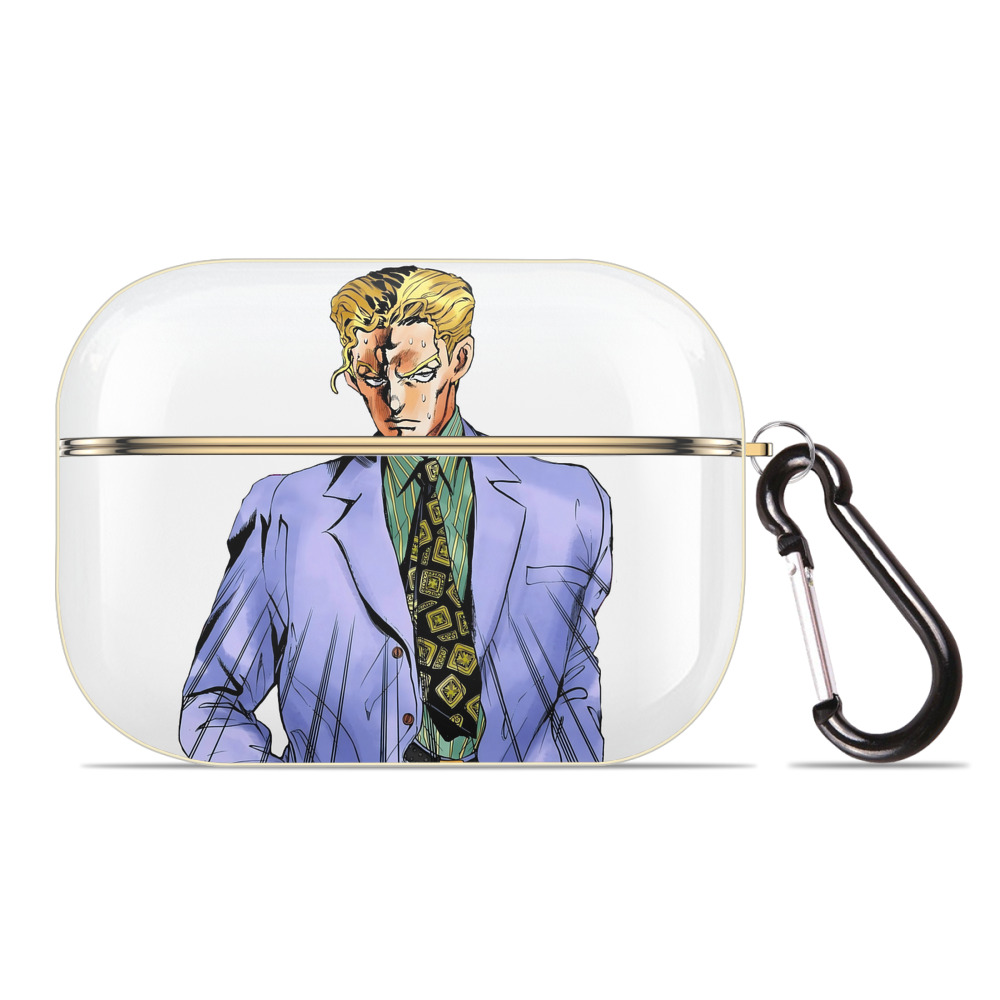 （画像用） ジョジョの奇妙な冒険 きら よしかげ JoJo's Bizarre Adventure Kira Yoshikage 【AirPods Pro用】ハードシェル保護ケース｜耐衝撃・防指紋・カラビナ付き商品仕様