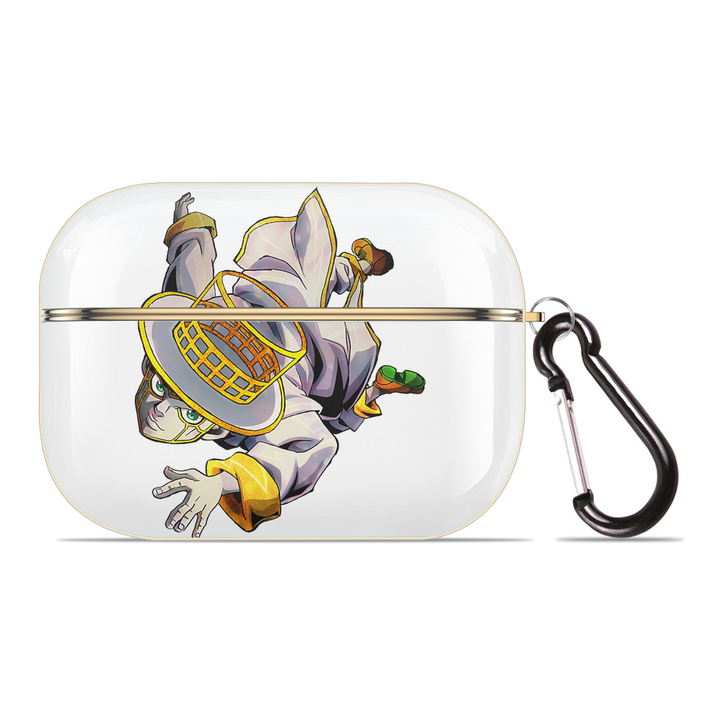（画像用） ジョジョの奇妙な冒険 岸辺 露伴（きしべ ろはん） JoJo's Bizarre Adventure Rohan Kishibe 【AirPods Pro用】ハードシェル保護ケース｜耐衝撃・防指紋・カラビナ付き商品仕様