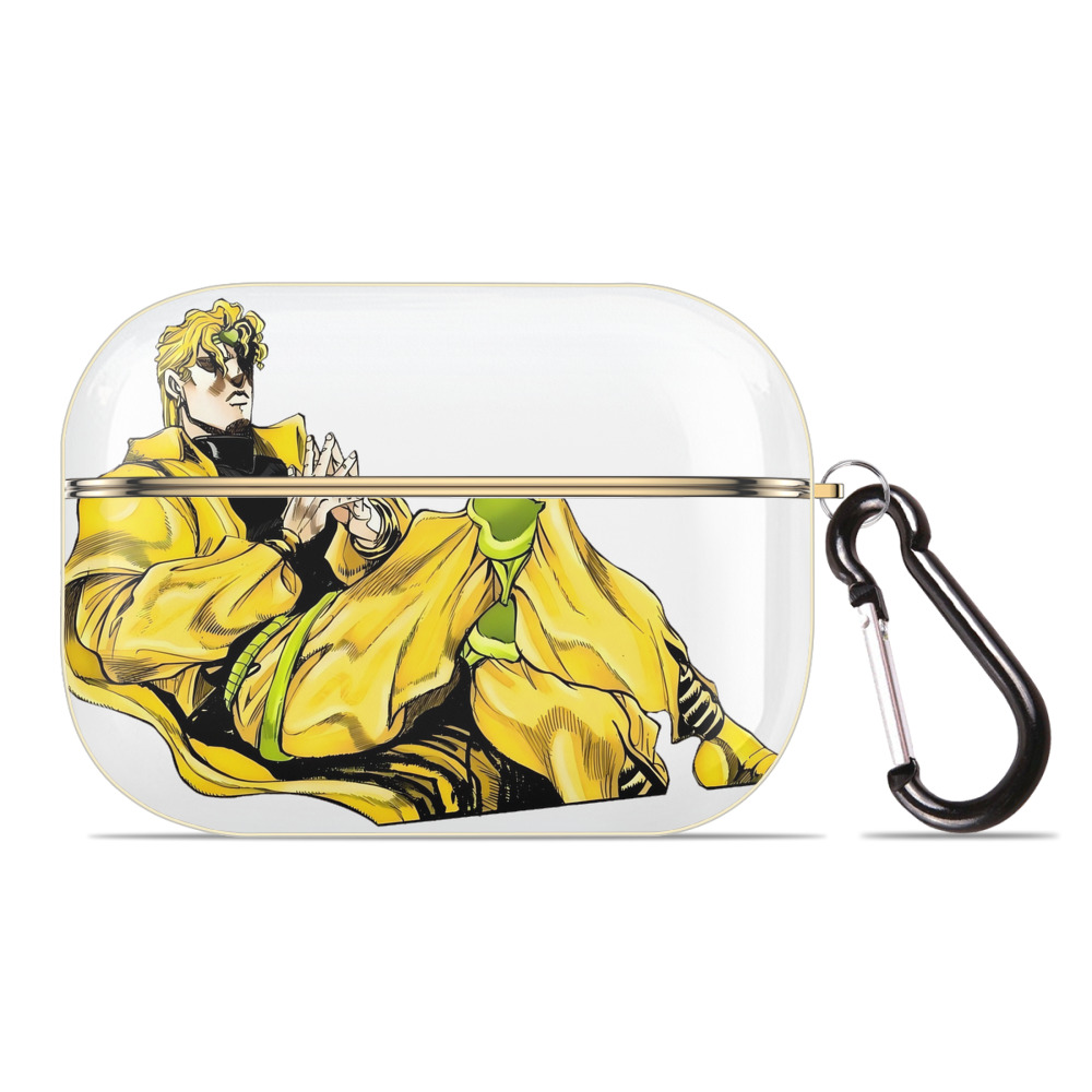 （画像用） ジョジョの奇妙な冒険 ディオ?ブランドー JoJo's Bizarre Adventure Dio Brando 【AirPods Pro用】ハードシェル保護ケース｜耐衝撃・防指紋・カラビナ付き商品仕様