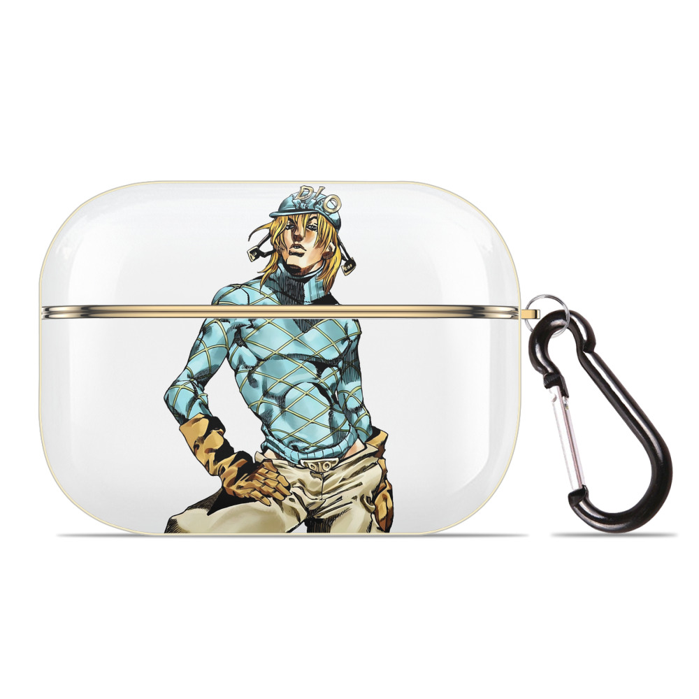 （画像用） ジョジョの奇妙な冒険 ディオ?ブランドー JoJo's Bizarre Adventure Dio Brando 【AirPods Pro用】ハードシェル保護ケース｜耐衝撃・防指紋・カラビナ付き商品仕様