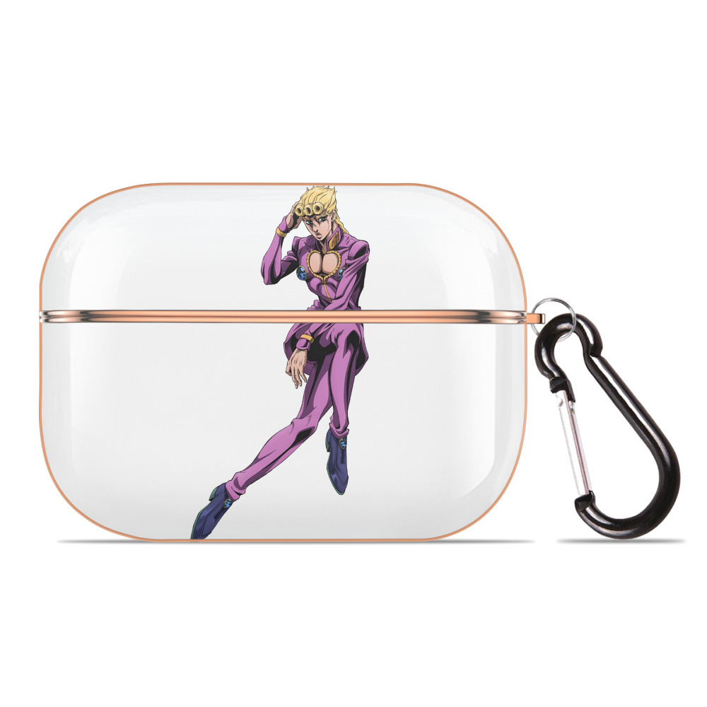 （画像用） ジョジョの奇妙な冒険 ジョルノ?ジョバァーナ JoJo's Bizarre Adventure Giorno Giovanna 【AirPods Pro用】ハードシェル保護ケース｜耐衝撃・防指紋・カラビナ付き商品仕様