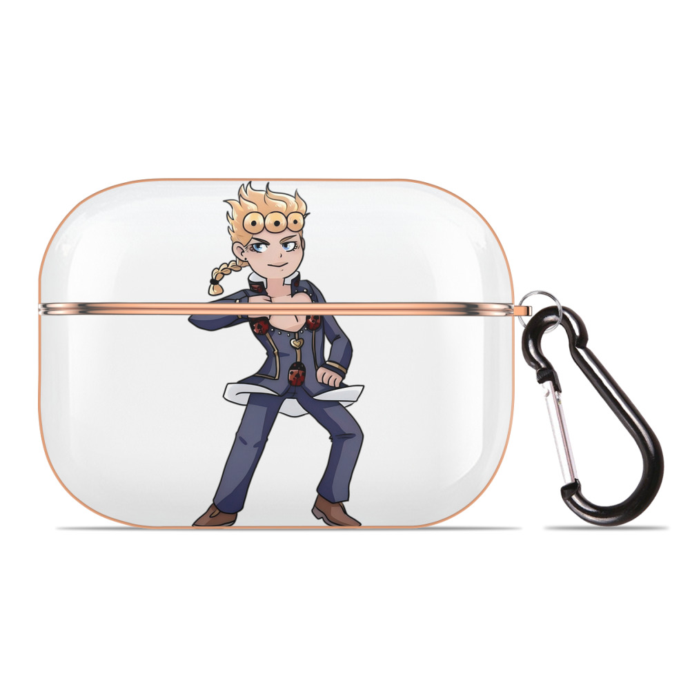 （画像用） ジョジョの奇妙な冒険 ジョルノ?ジョバァーナ JoJo's Bizarre Adventure Giorno Giovanna 【AirPods Pro用】ハードシェル保護ケース｜耐衝撃・防指紋・カラビナ付き商品仕様