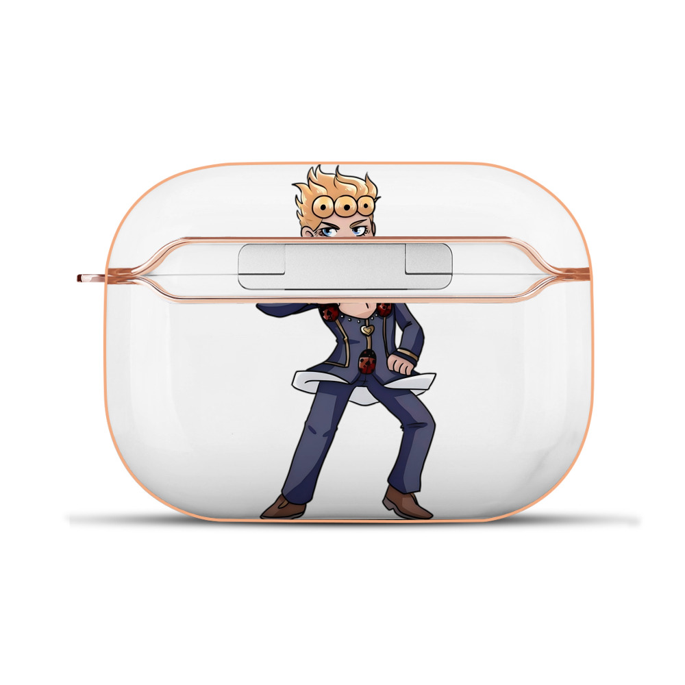 （画像用） ジョジョの奇妙な冒険 ジョルノ?ジョバァーナ JoJo's Bizarre Adventure Giorno Giovanna 【AirPods Pro用】ハードシェル保護ケース｜耐衝撃・防指紋・カラビナ付き商品仕様