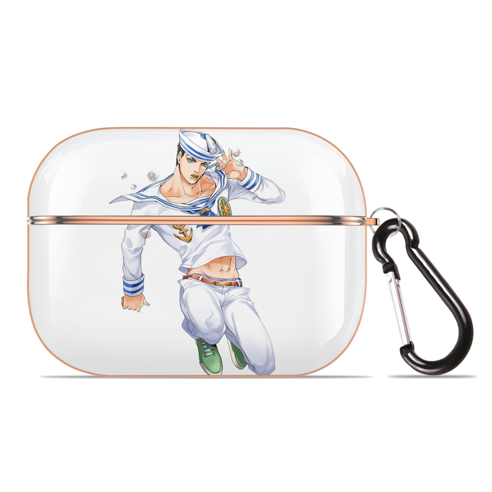 （画像用） ジョジョの奇妙な冒険 東方定助 JoJo's Bizarre Adventure Higashikata Josuke 【AirPods Pro用】ハードシェル保護ケース｜耐衝撃・防指紋・カラビナ付き商品仕様