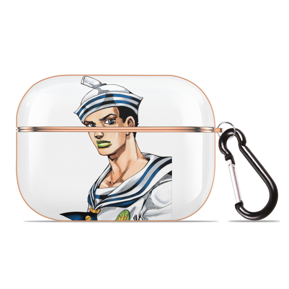 （画像用） ジョジョの奇妙な冒険 東方定助 JoJo's Bizarre Adventure Higashikata Josuke 【AirPods Pro用】ハードシェル保護ケース｜耐衝撃・防指紋・カラビナ付き商品仕様
