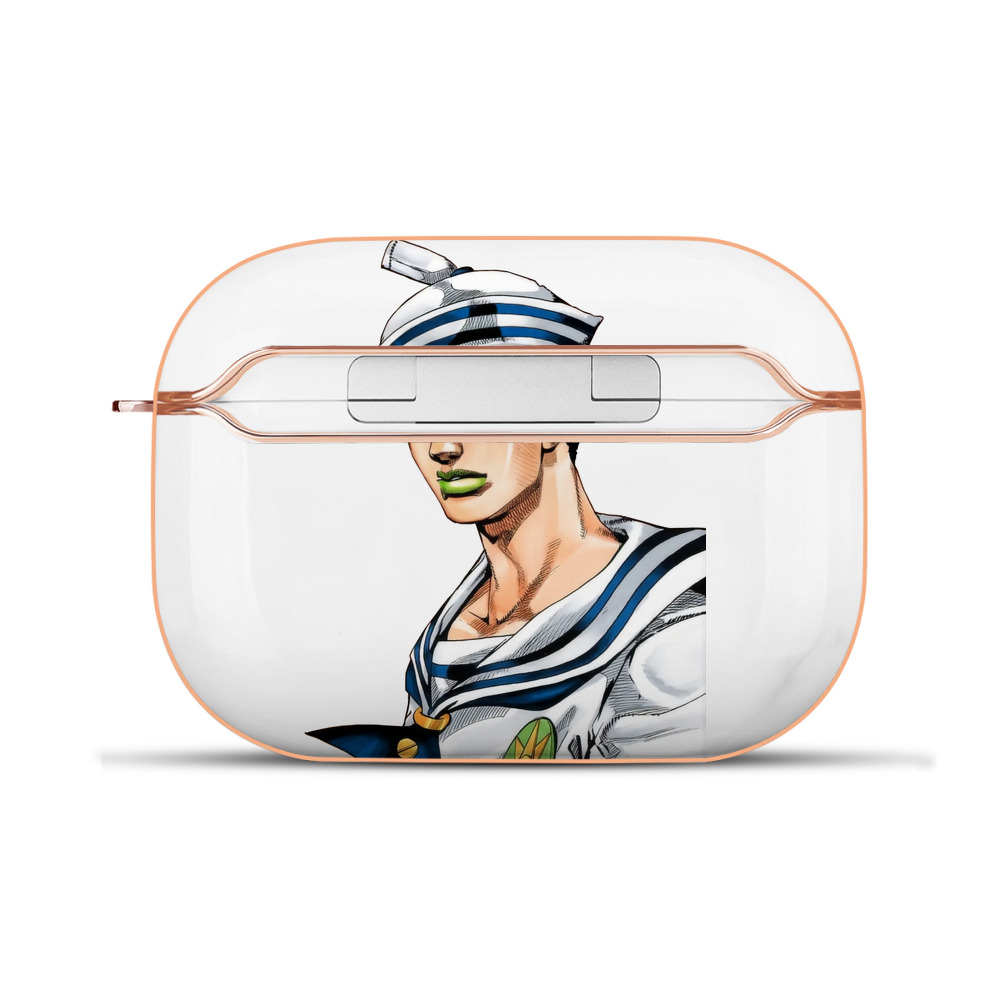 （画像用） ジョジョの奇妙な冒険 東方定助 JoJo's Bizarre Adventure Higashikata Josuke 【AirPods Pro用】ハードシェル保護ケース｜耐衝撃・防指紋・カラビナ付き商品仕様
